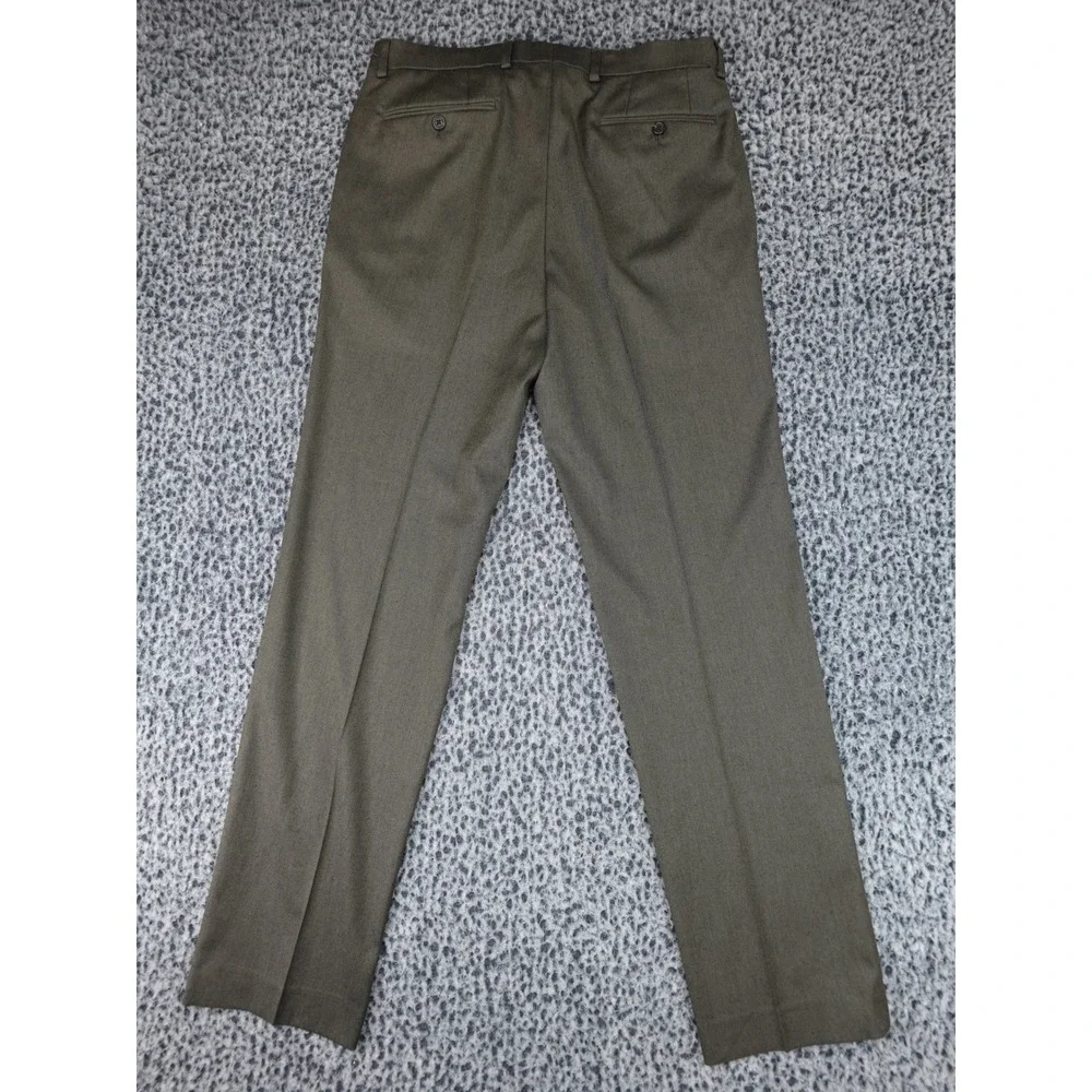 Lauren Ralph Lauren Dress Pants Mens 32W x 32L Olive Green Flat Front Stretch